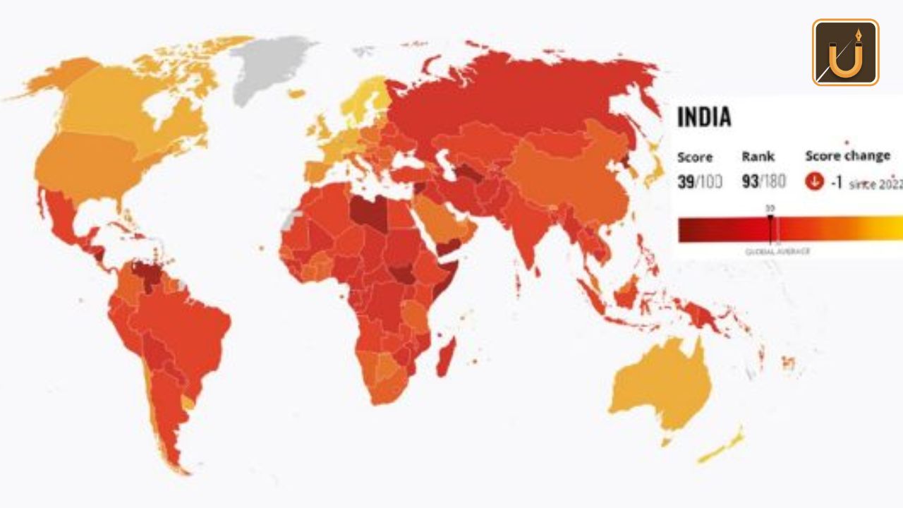 Usthadian Academy / India Placed 93rd Among 180 Nations In 2023 Corruption Index